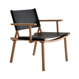 December Lounge Chair: Oak + Black Leather