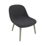 Fiber Lounge Chair: Wood Base + Upholstered + Dusty Green