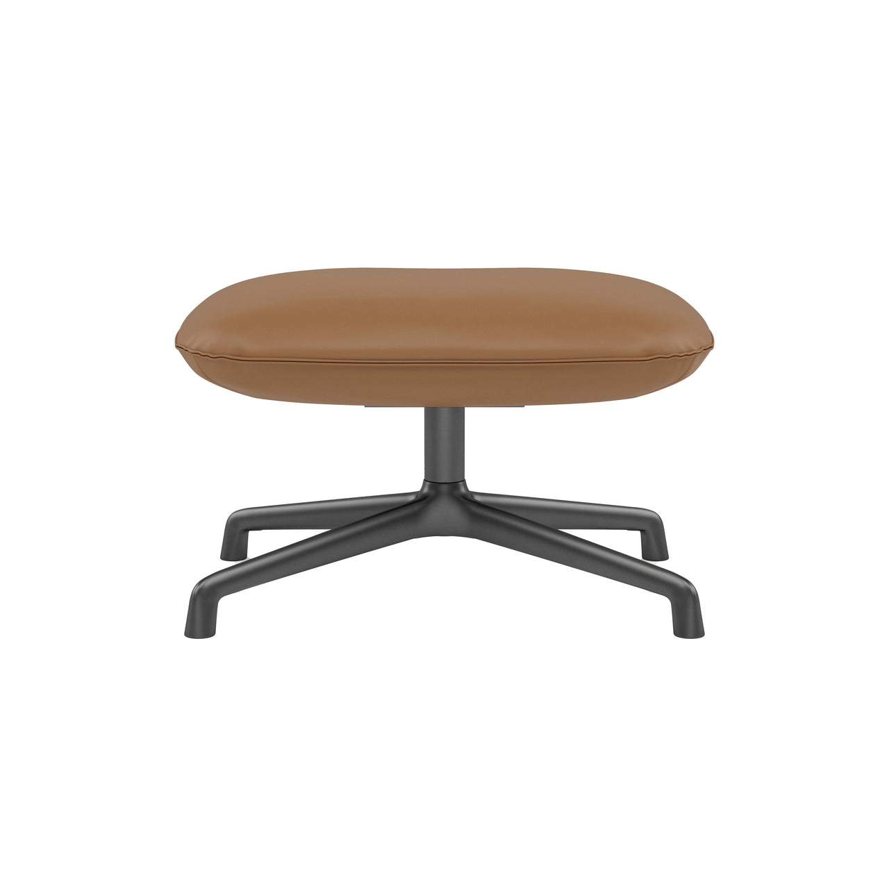 Doze Ottoman Swivel Base: Refine Leather Cognac