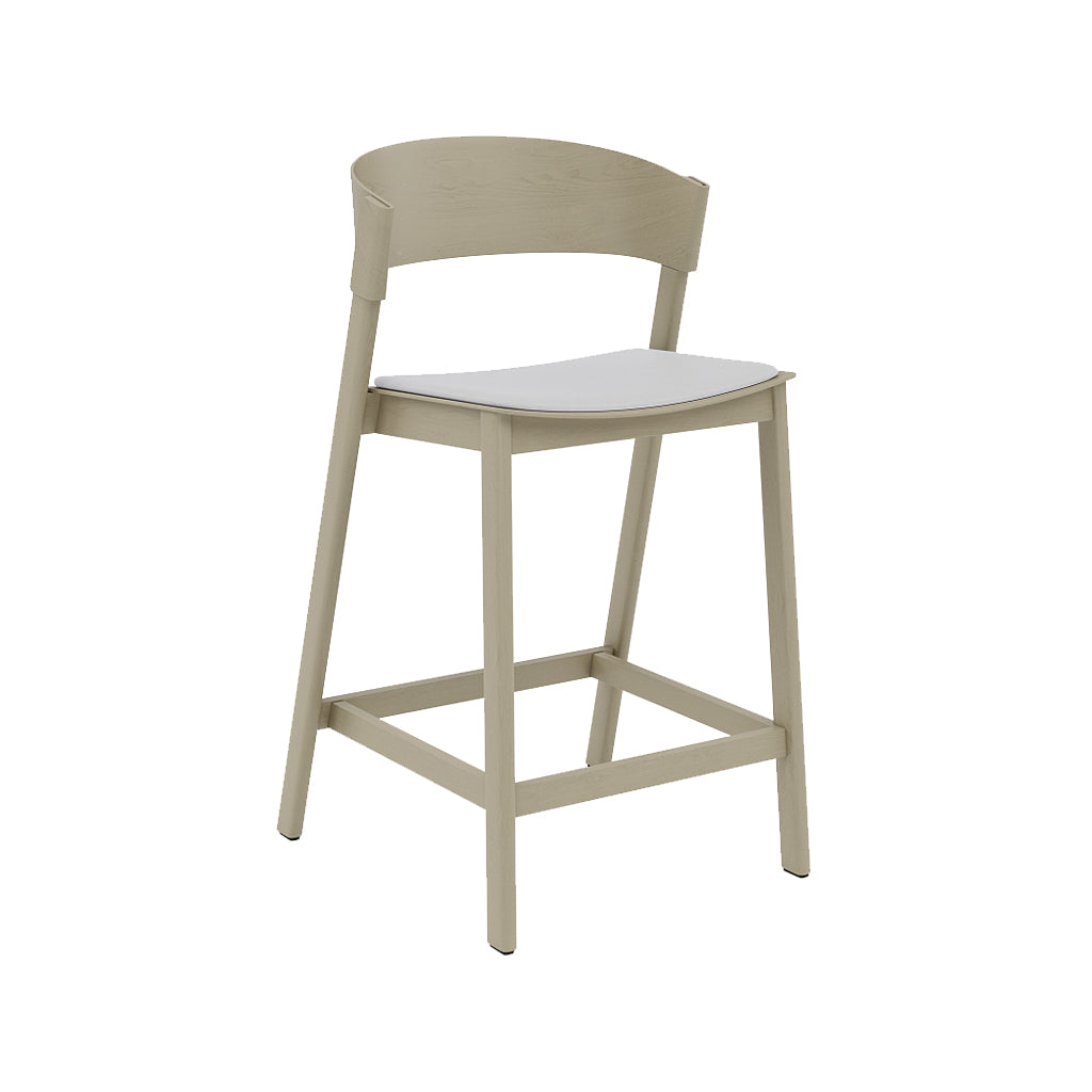 Cover Counter Stool: Upholstered + Dark Beige + Without Footrest