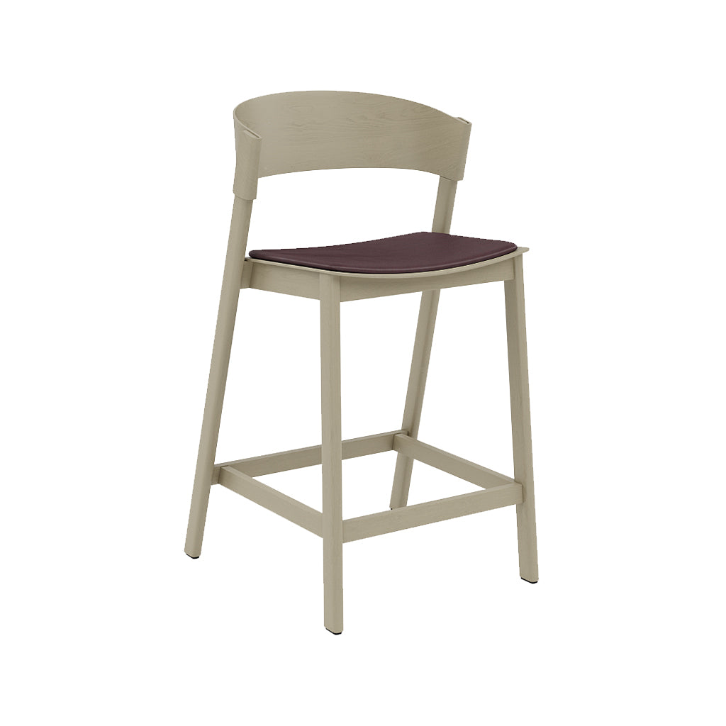 Cover Counter Stool: Upholstered + Dark Beige + Without Footrest