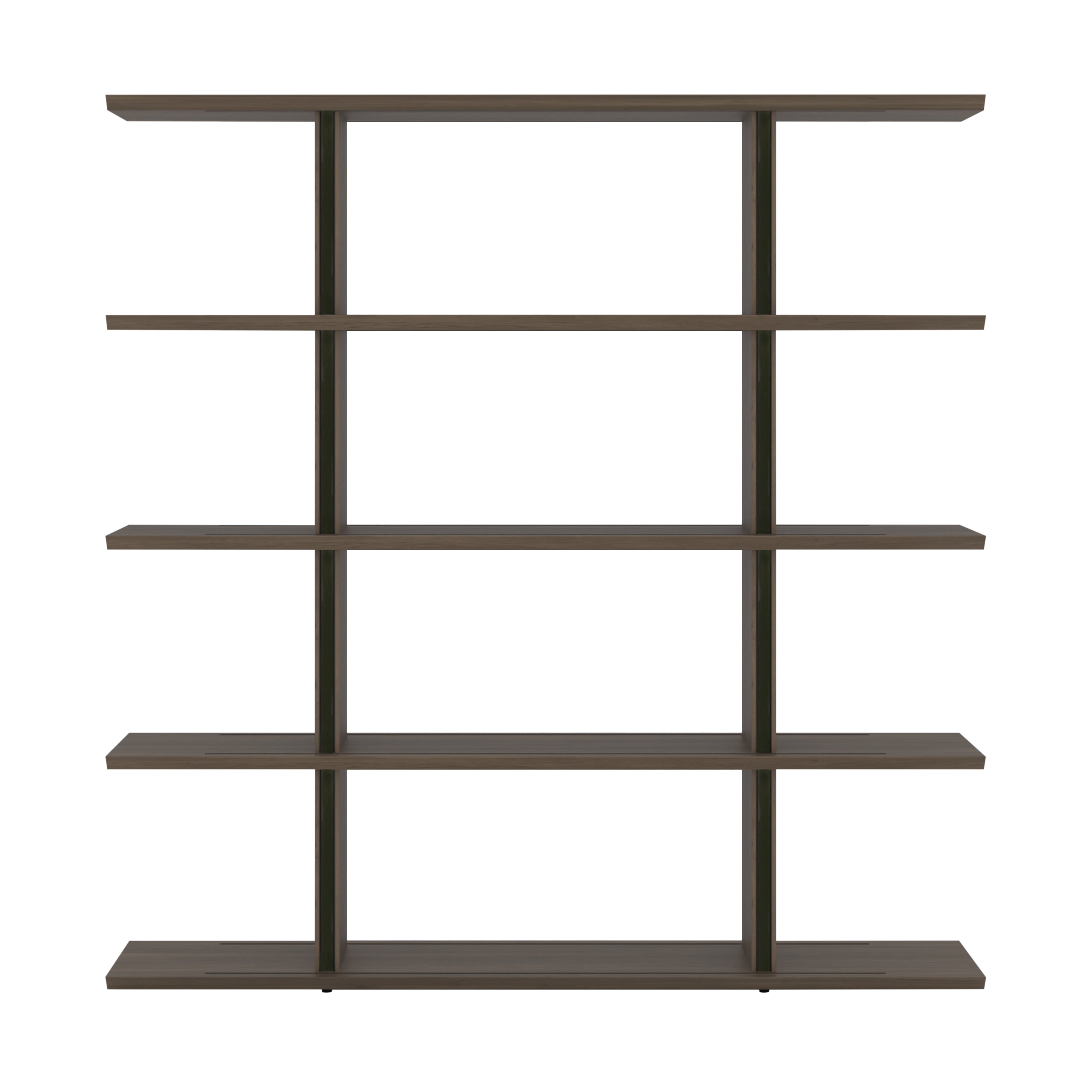 Stockholm Shelf: Composition 4 + Dark Grey Stained Oak + Anodized Aluminum Black