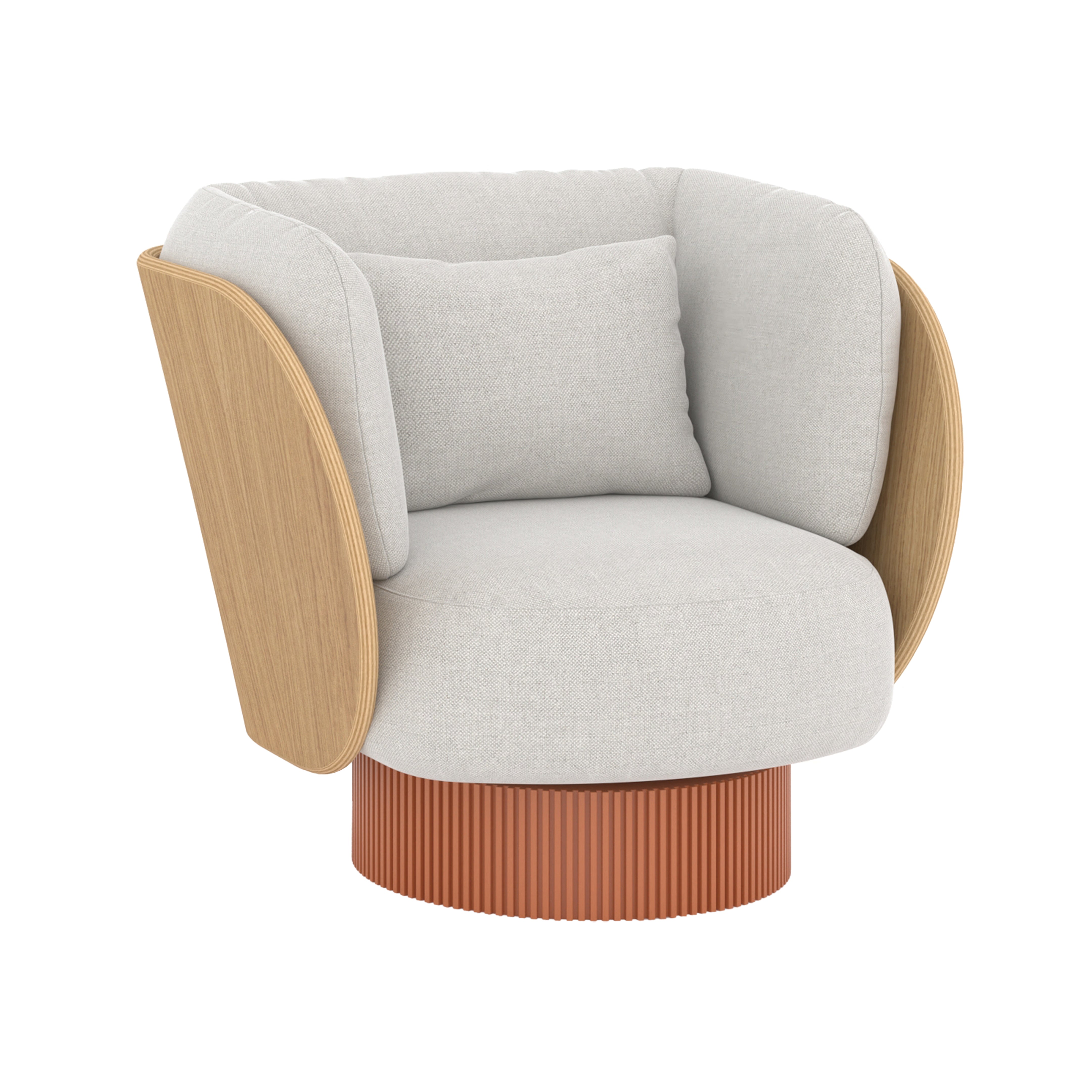 Dune Armchair: Super-Matt Oak + Copper