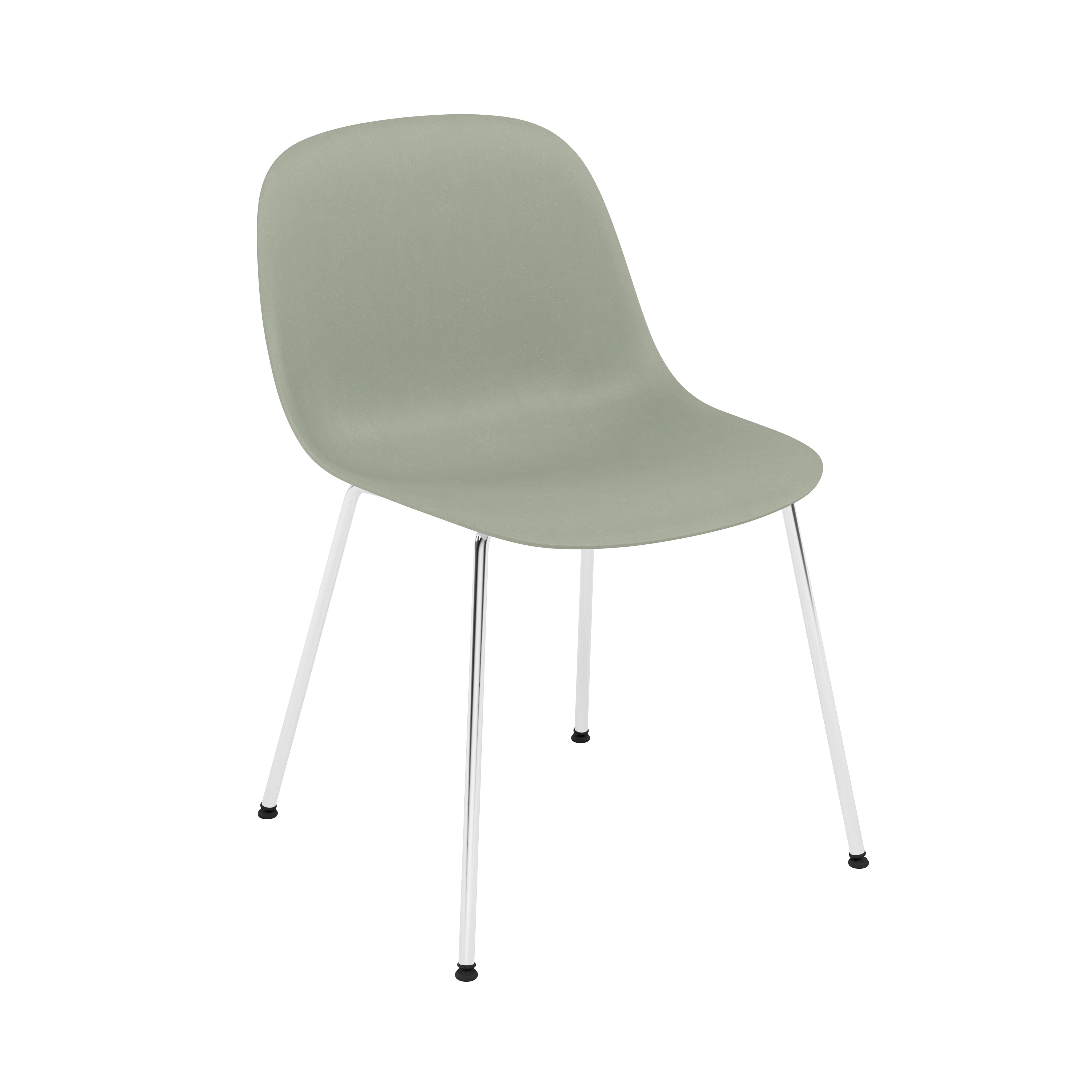 Fiber Side Chair: Tube Base + Recycled Shell + Chrome + Dusty Green