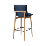 E006 Bar Stool: Black Powder-coated Steel + Black Edging Strip + Oiled Oak