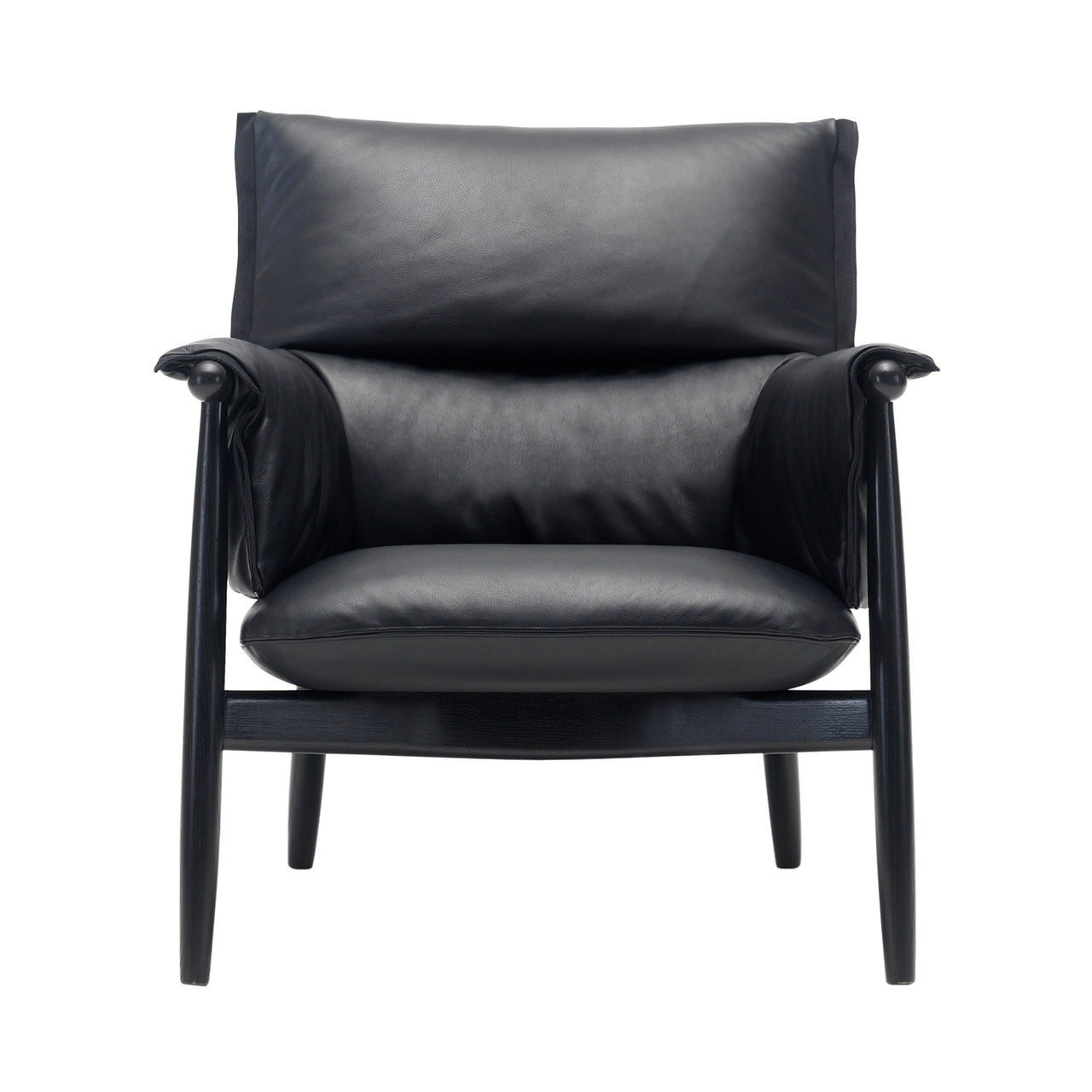 E015 Embrace Lounge Chair: Black Edging Strip + Black Oak