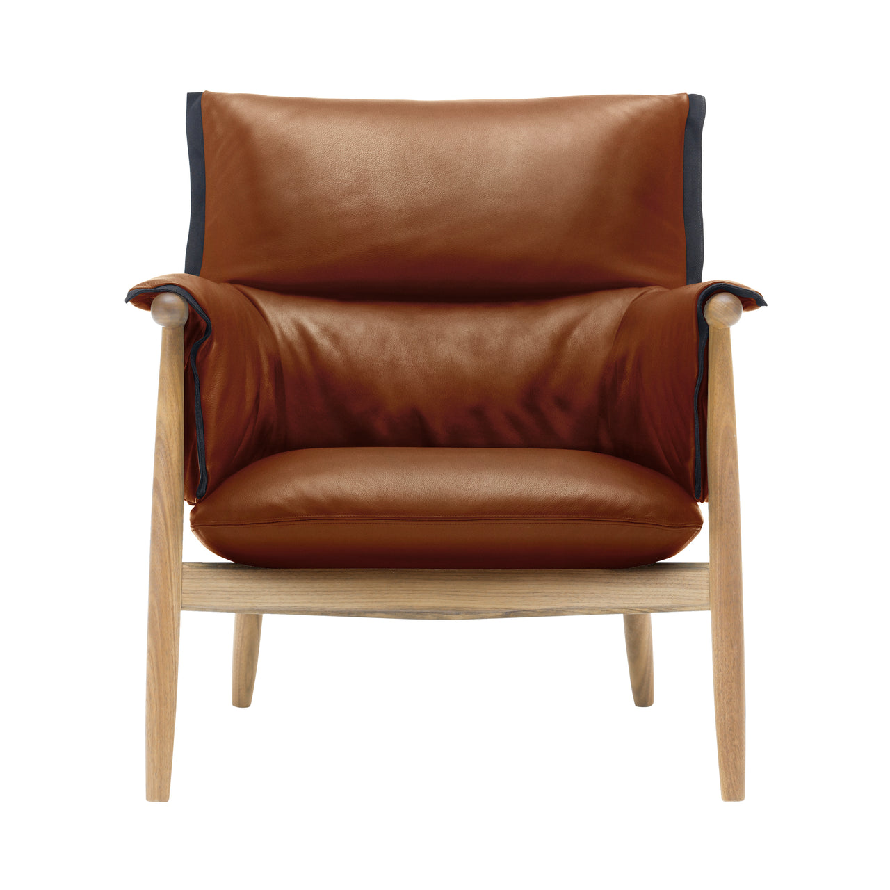 E015 Embrace Lounge Chair: Black Edging Strip + Soaped Oak