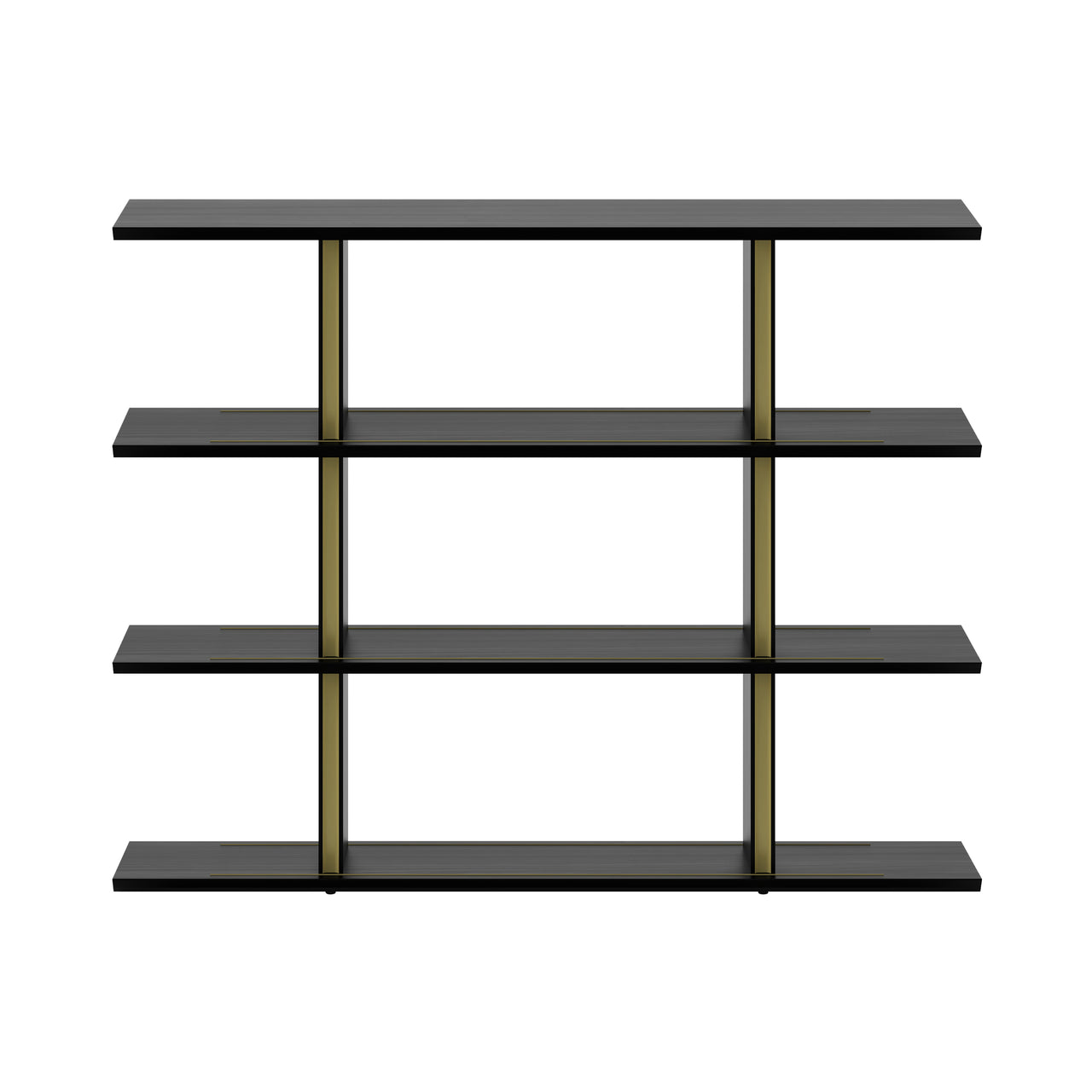 Stockholm Shelf: Composition 3 + Ebony Stained Oak + Anodized Aluminum Gold