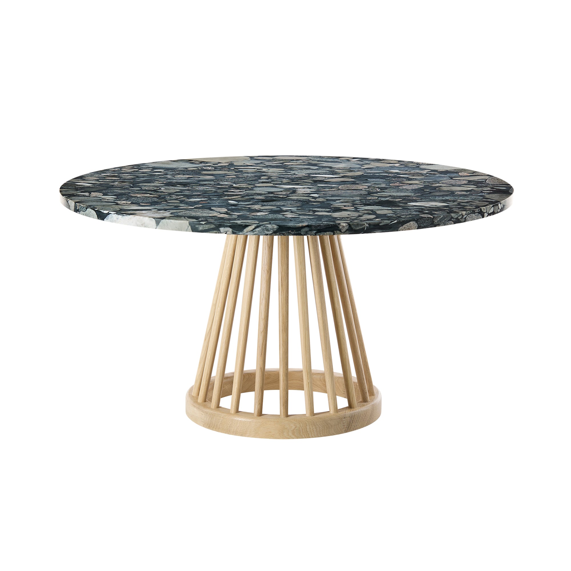 Fan Table: Pebble Marble + Large - 35.4