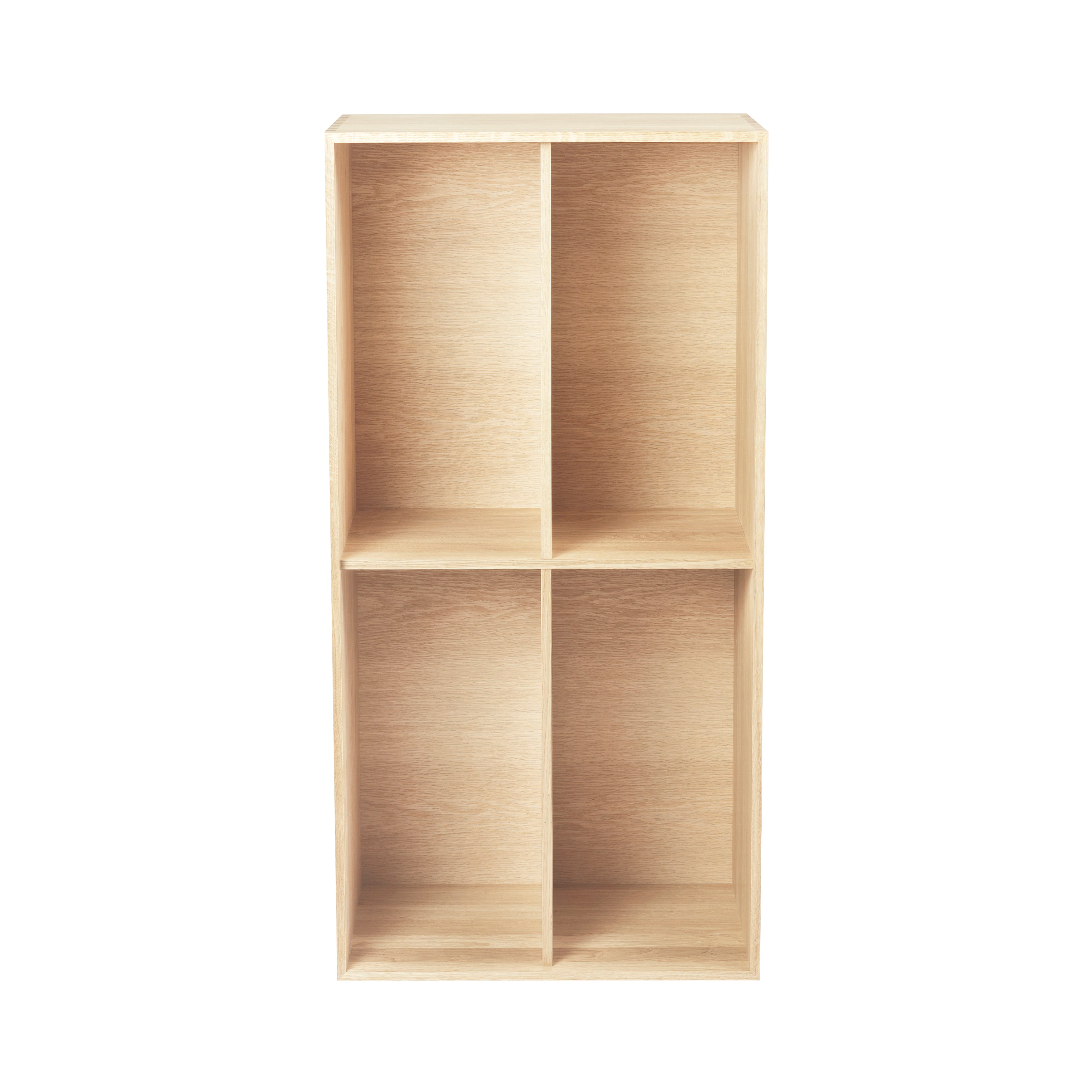 FK631020 Bookcase Upright with 2 Shelves: White Oiled Oak