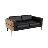 Forum Sofa: 2 + Oak + Sydney Leather Black