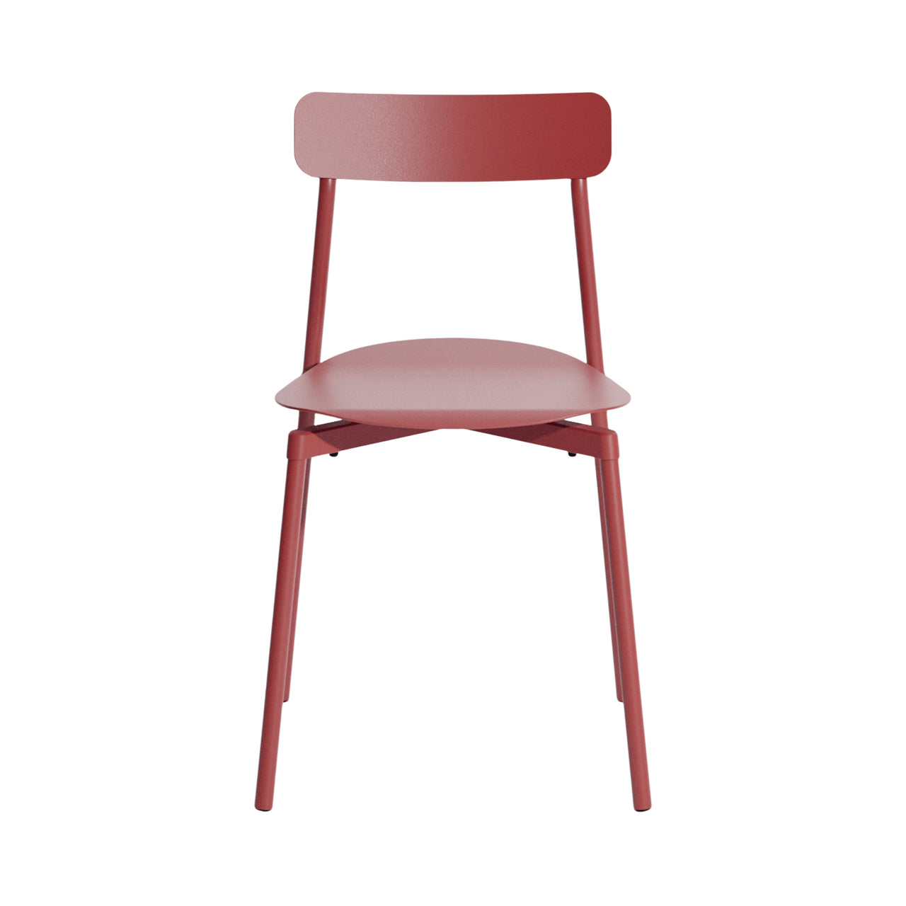 Fromme Outdoor Stacking Chair: Set of 2 + Brown Red