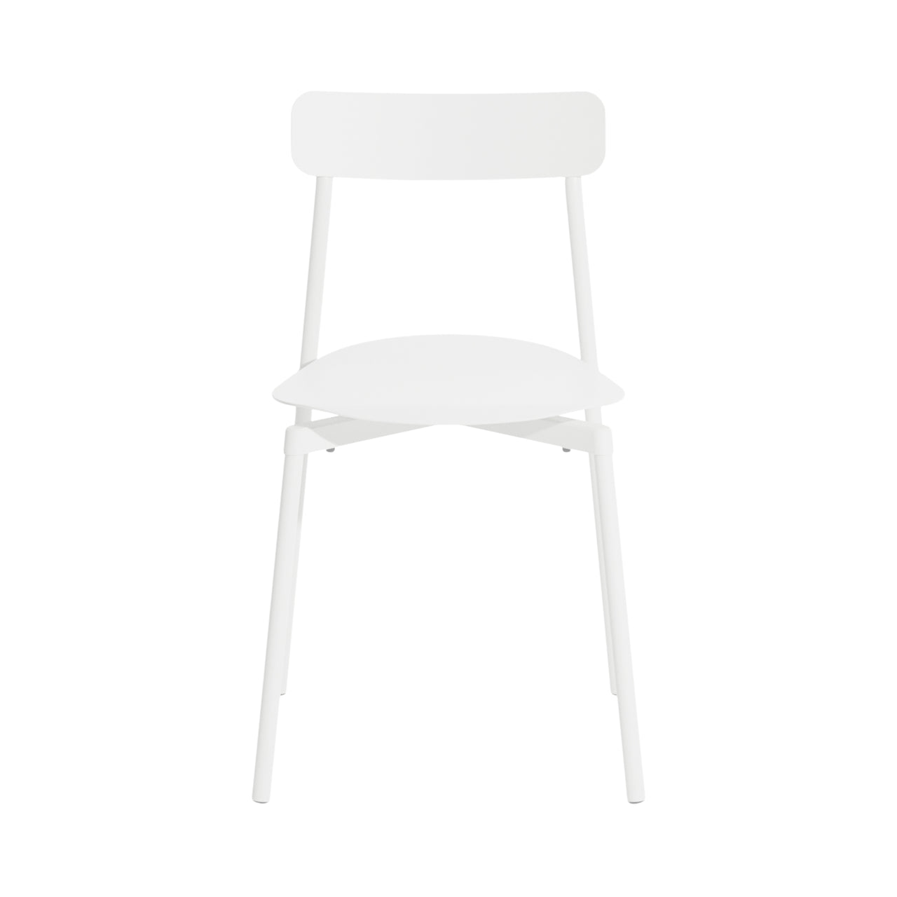 Fromme Outdoor Stacking Chair: Set of 2 + White