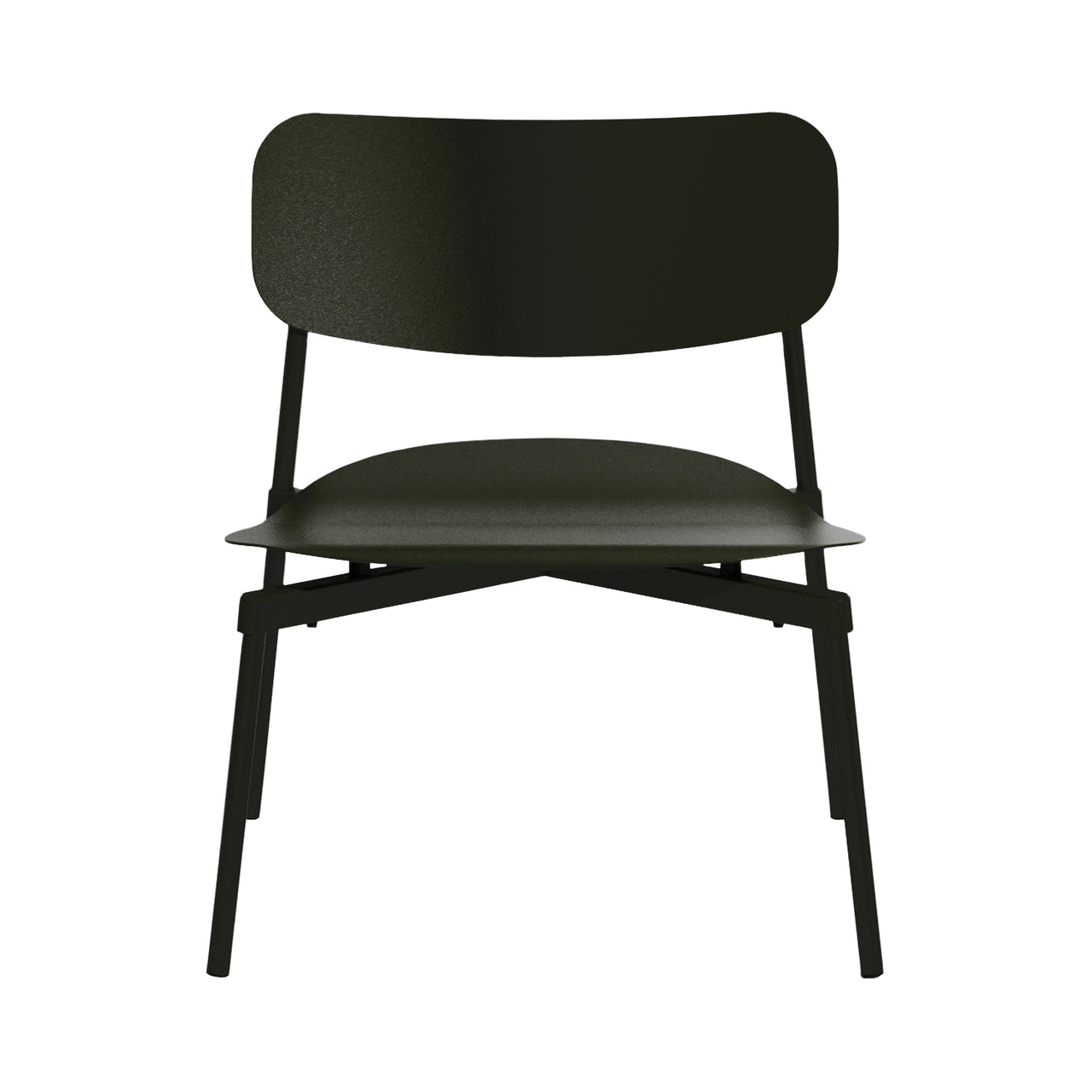 Fromme Outdoor Stacking Lounge Chair: Black