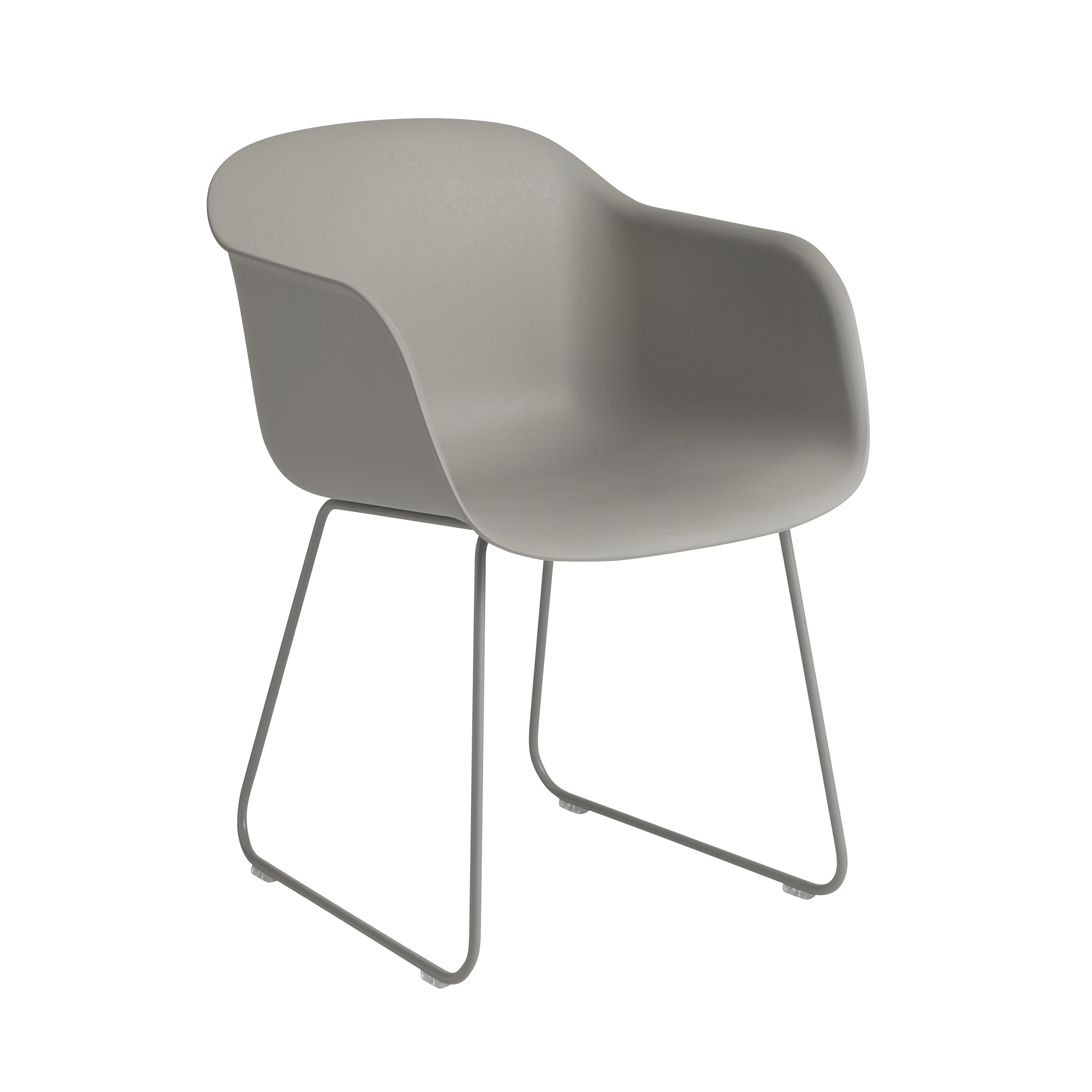 Fiber Armchair: Sled Base + Recycled Shell + Grey + Grey