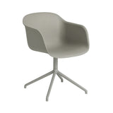 Fiber Armchair: Swivel Base + Recycled Shell + Grey + Grey