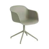 Fiber Armchair: Swivel Base + Recycled Shell + Dusty Green + Dusty Green