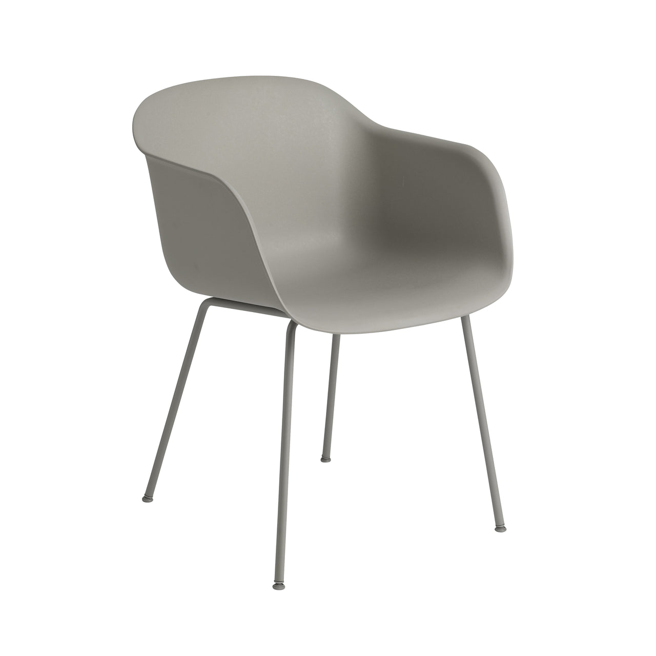 Fiber Armchair: Tube Base + Recycled Shell + Grey + Grey