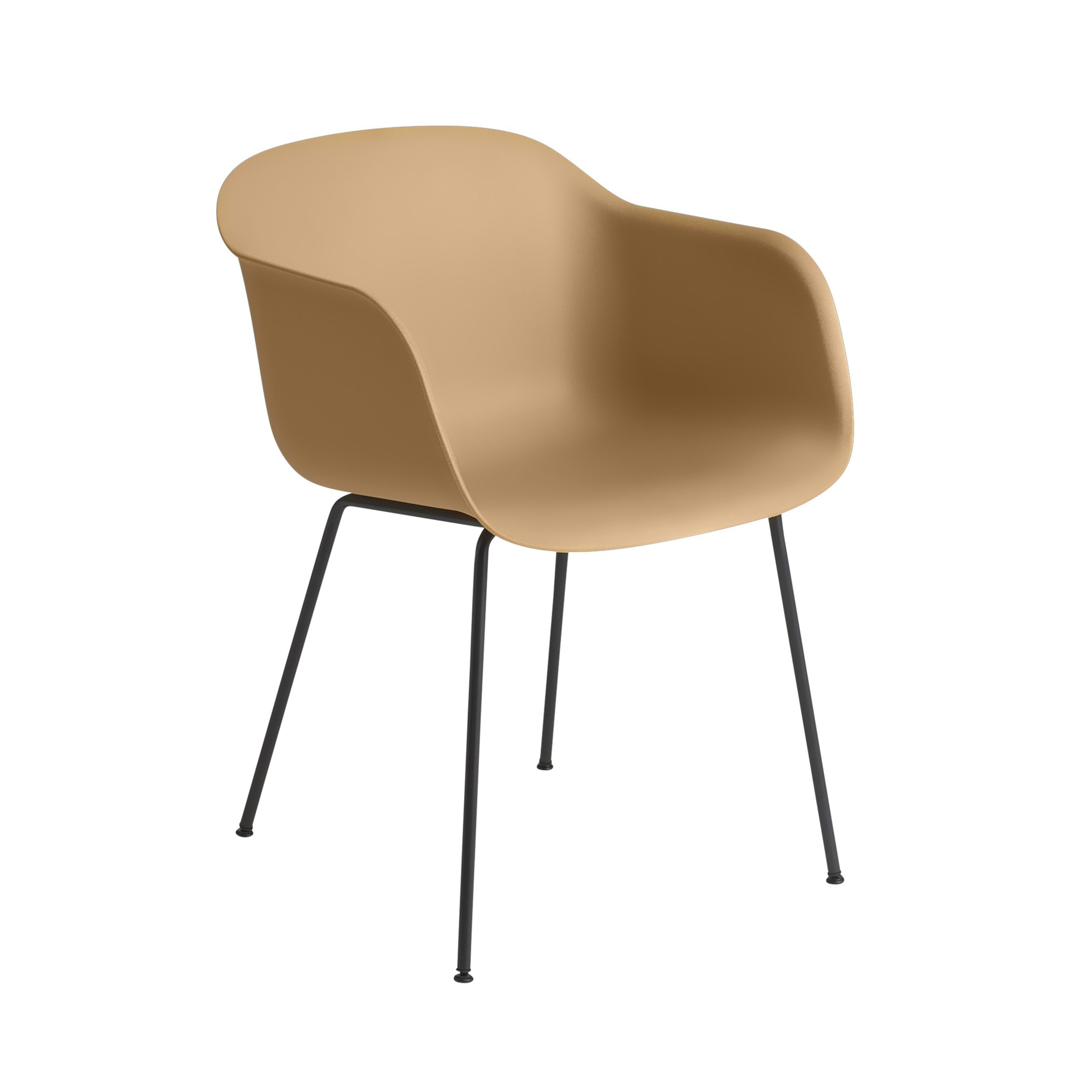 Fiber Armchair: Tube Base + Recycled Shell + Ochre  + Black