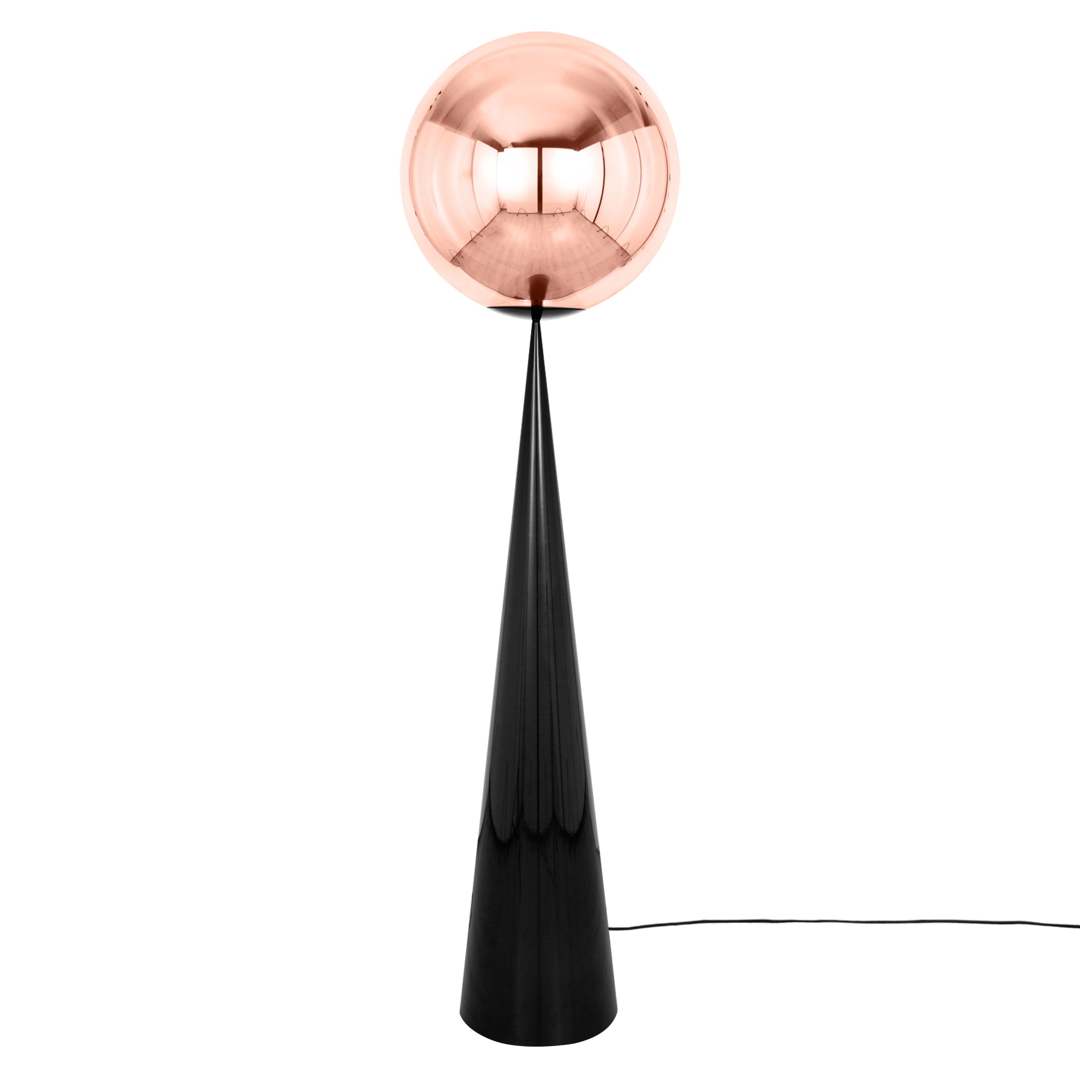 Globe Cone Fat Floor Light: Copper