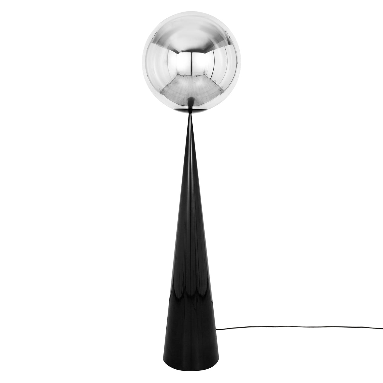 Globe Cone Fat Floor Light: Silver