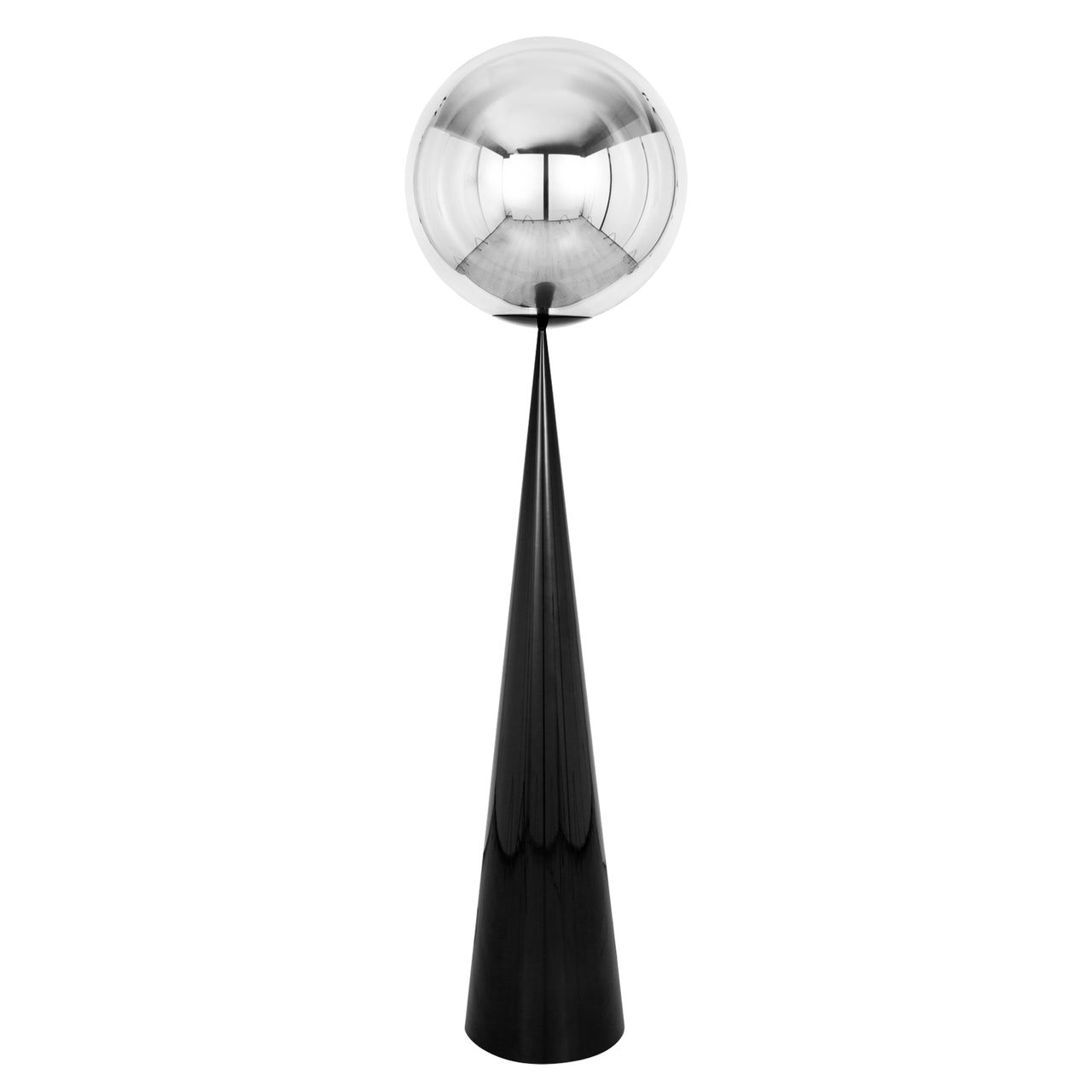 Globe Cone Fat Floor Light: Silver