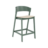 Cover Counter Stool: Upholstered + Green + Without Footrest