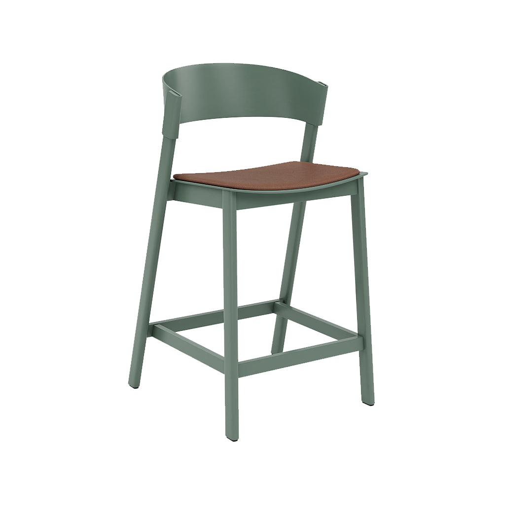 Cover Counter Stool: Upholstered + Green + Without Footrest