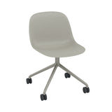 Fiber Side Chair: Swivel Base with Castors + Recycled Shell + Grey + Black + Grey