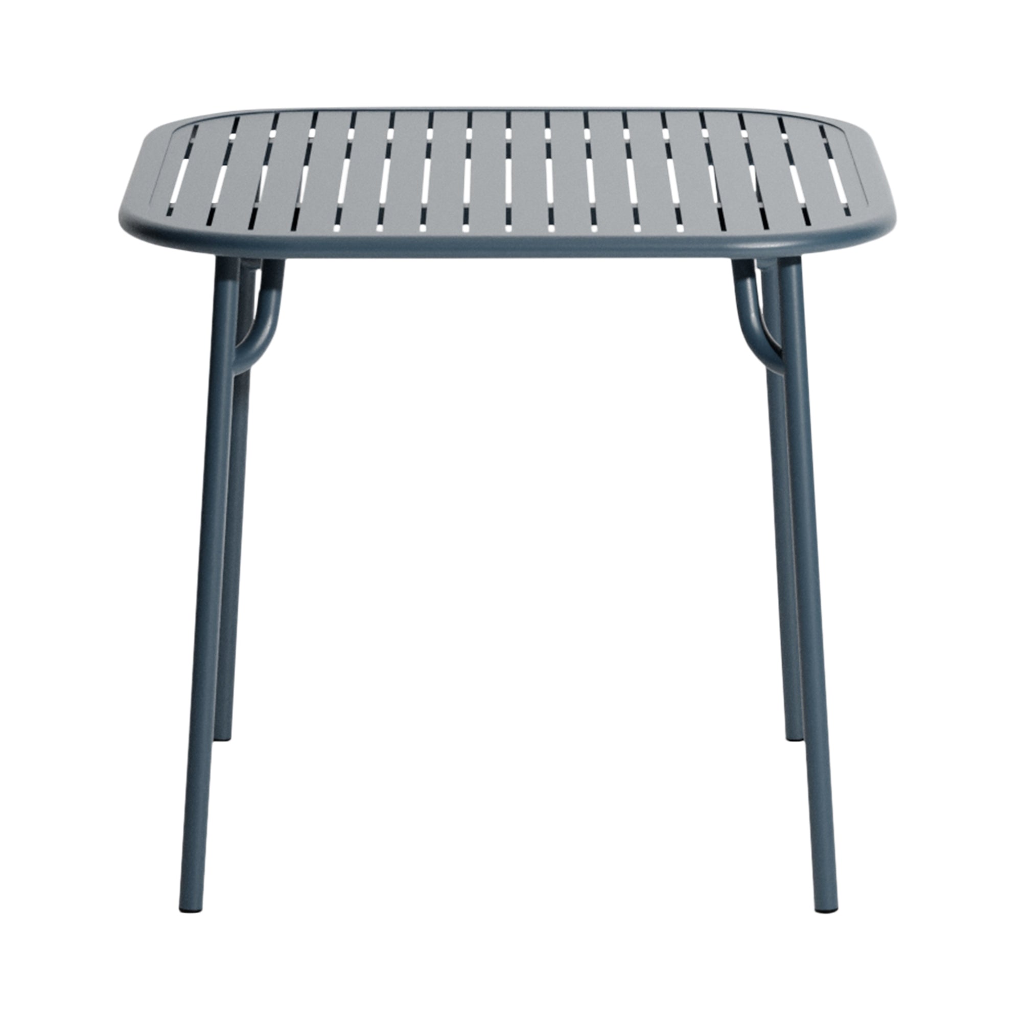 Week-End Square Dining Table with Slats: Grey Blue