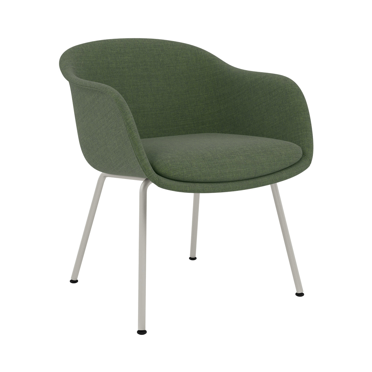 Fiber Conference Armchair: Tube Base Upholstered + Grey