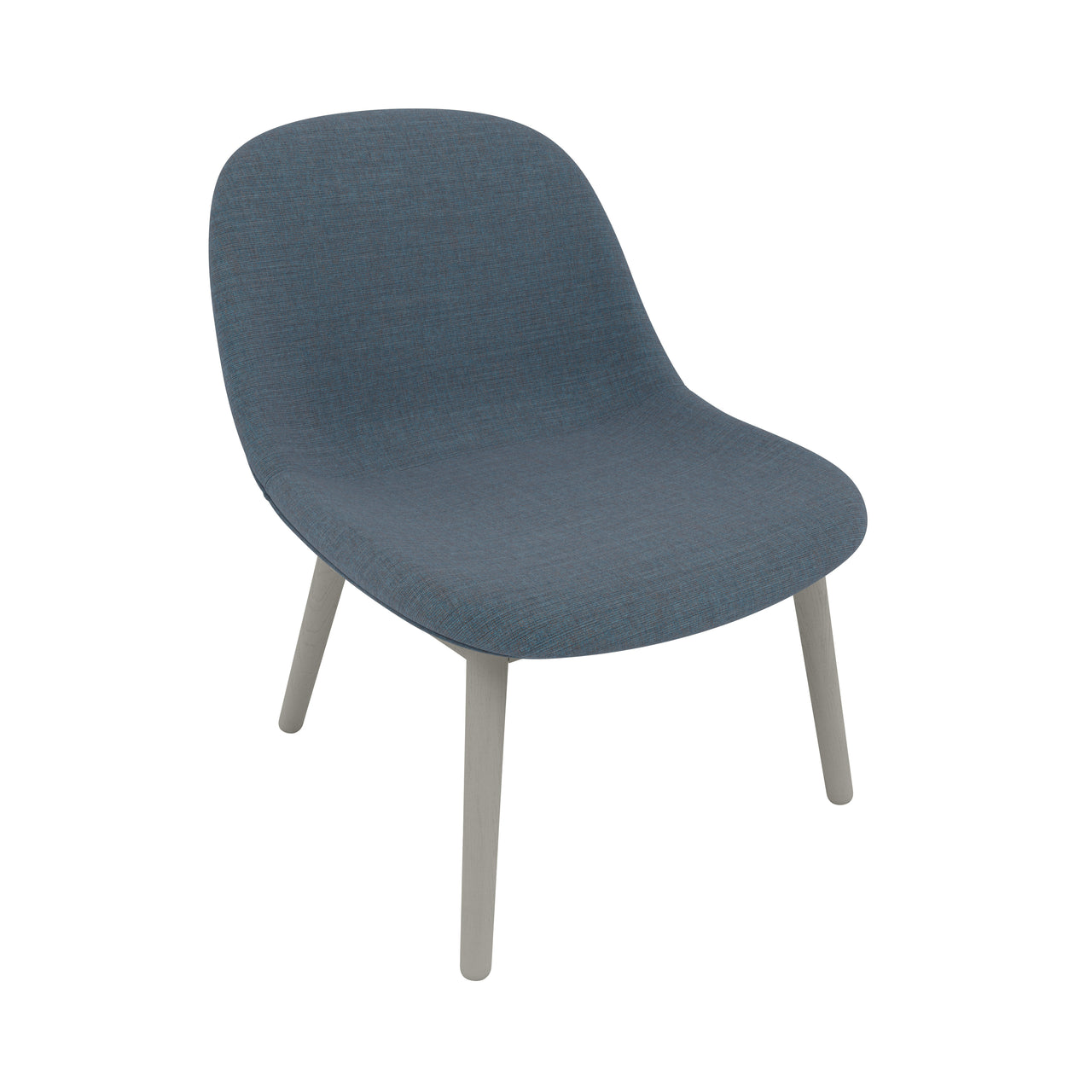 Fiber Lounge Chair: Wood Base + Upholstered + Grey