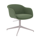 Fiber Conference Armchair: Swivel Base with Return + Recycled Shell + Tilt + Grey