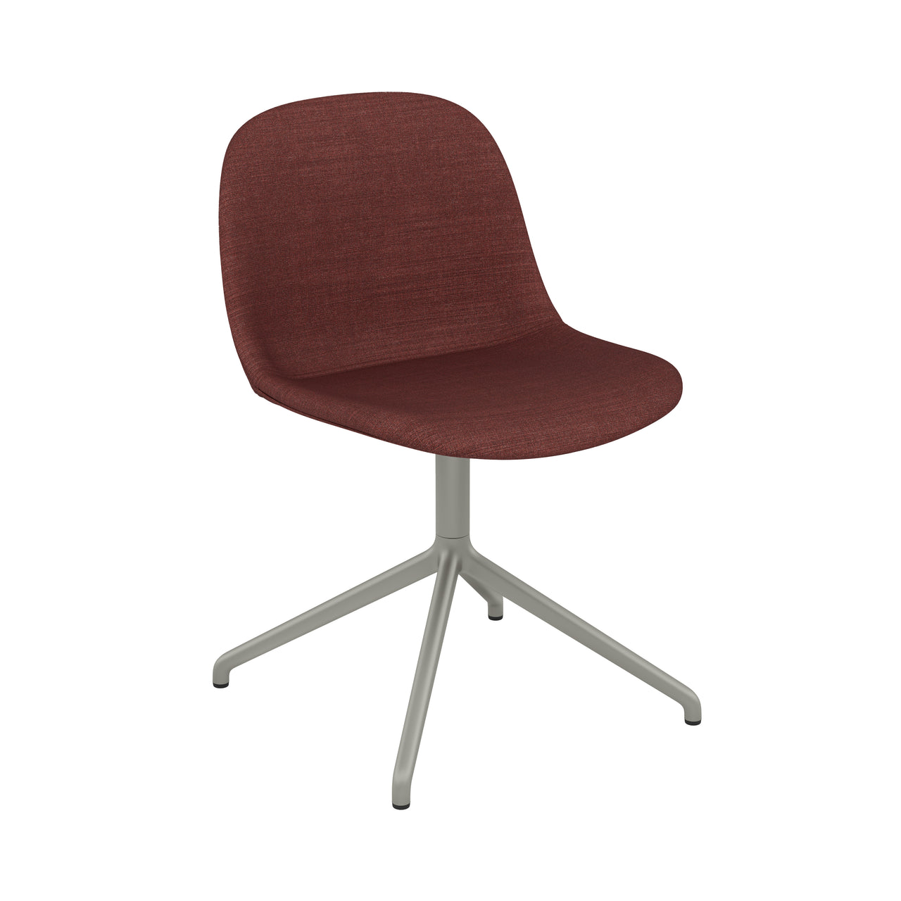 Fiber Side Chair: Swivel Base with Return + Recycled Shell + Upholstered + Grey