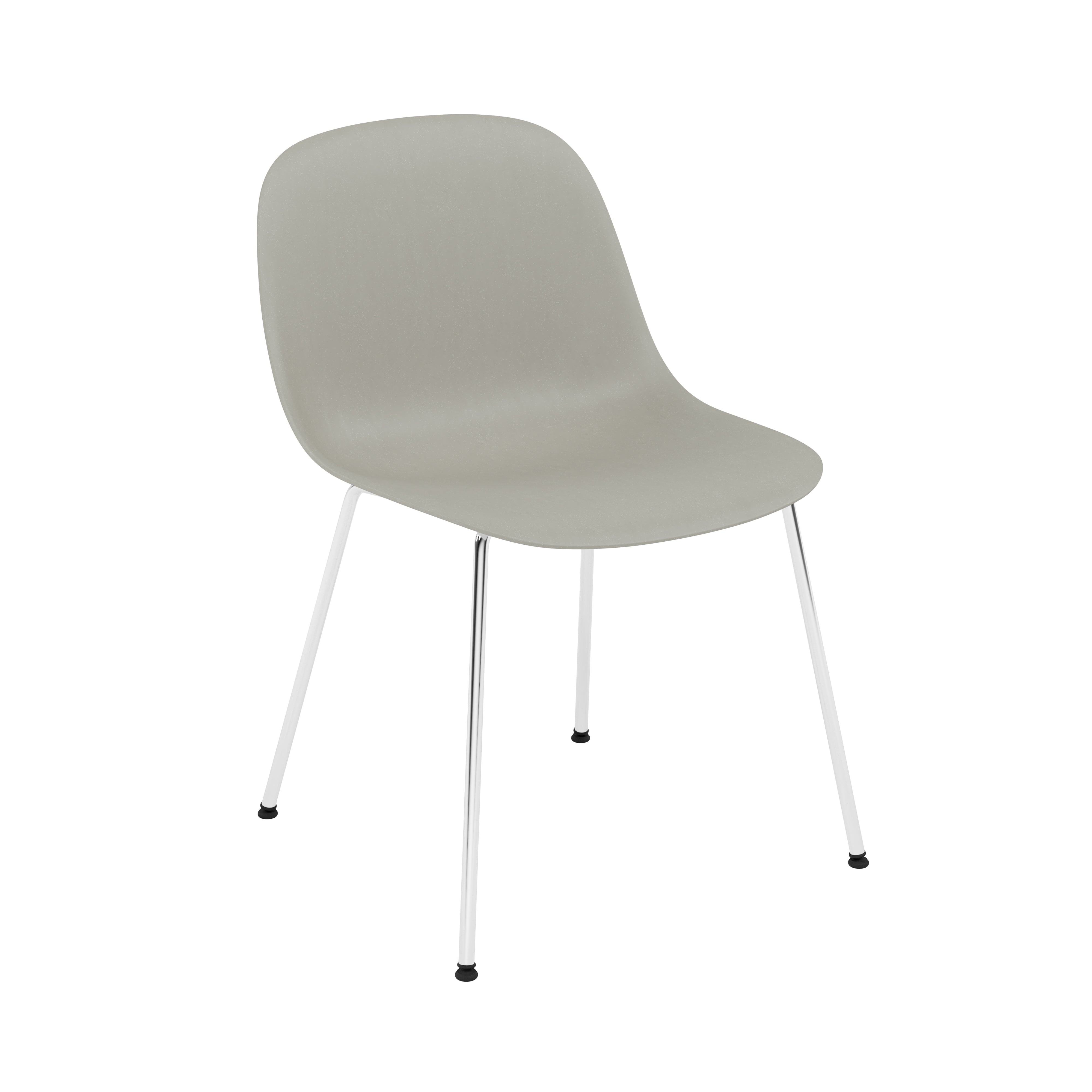 Fiber Side Chair: Tube Base + Recycled Shell + Chrome + Grey