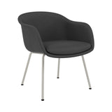 Fiber Conference Armchair: Tube Base Upholstered + Grey