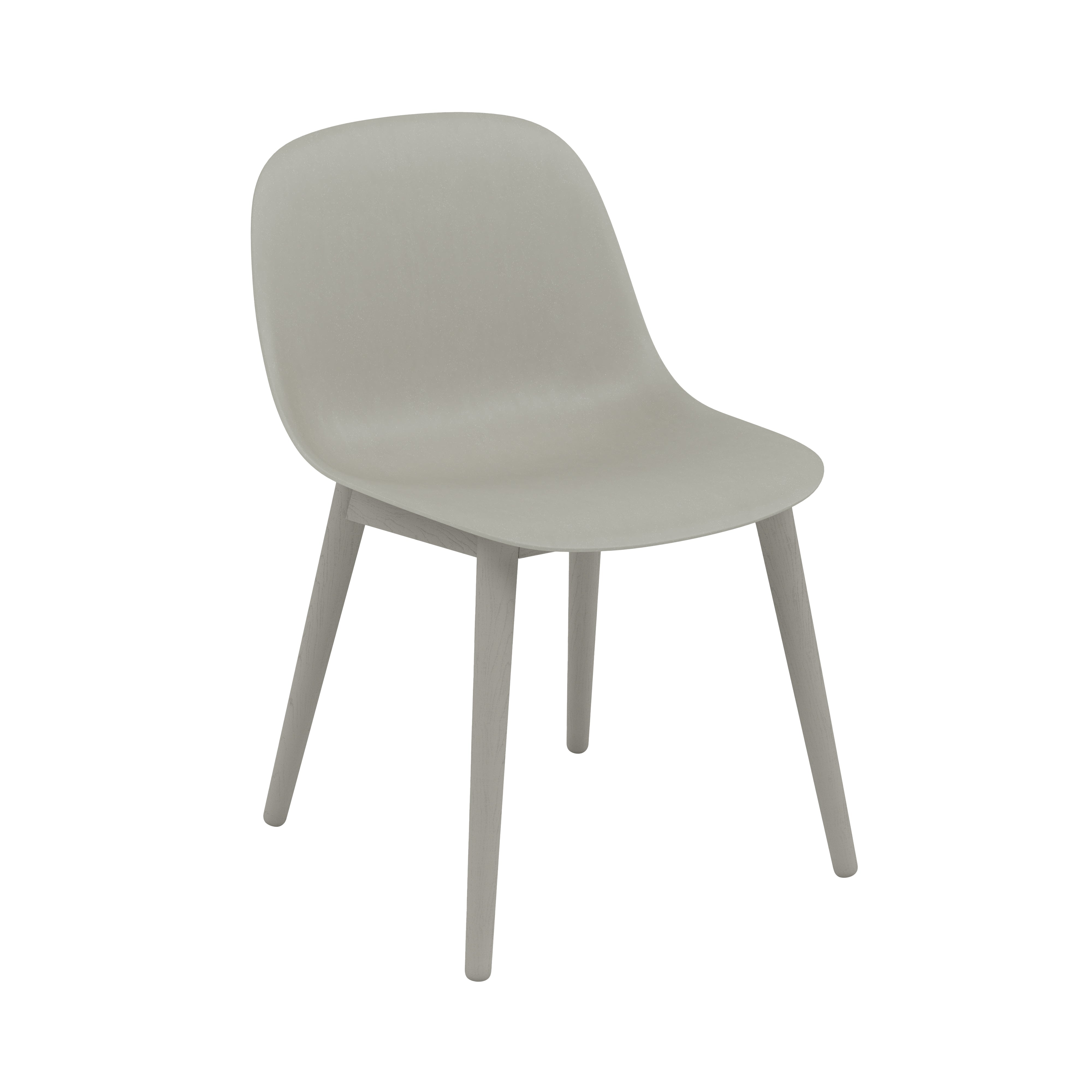 Fiber Side Chair: Wood Base + Recycled Shell + Grey