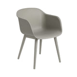 Fiber Armchair: Wood Base + Recycled Shell + Grey