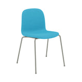 Visu Chair: Tube Base + Upholstered + Grey