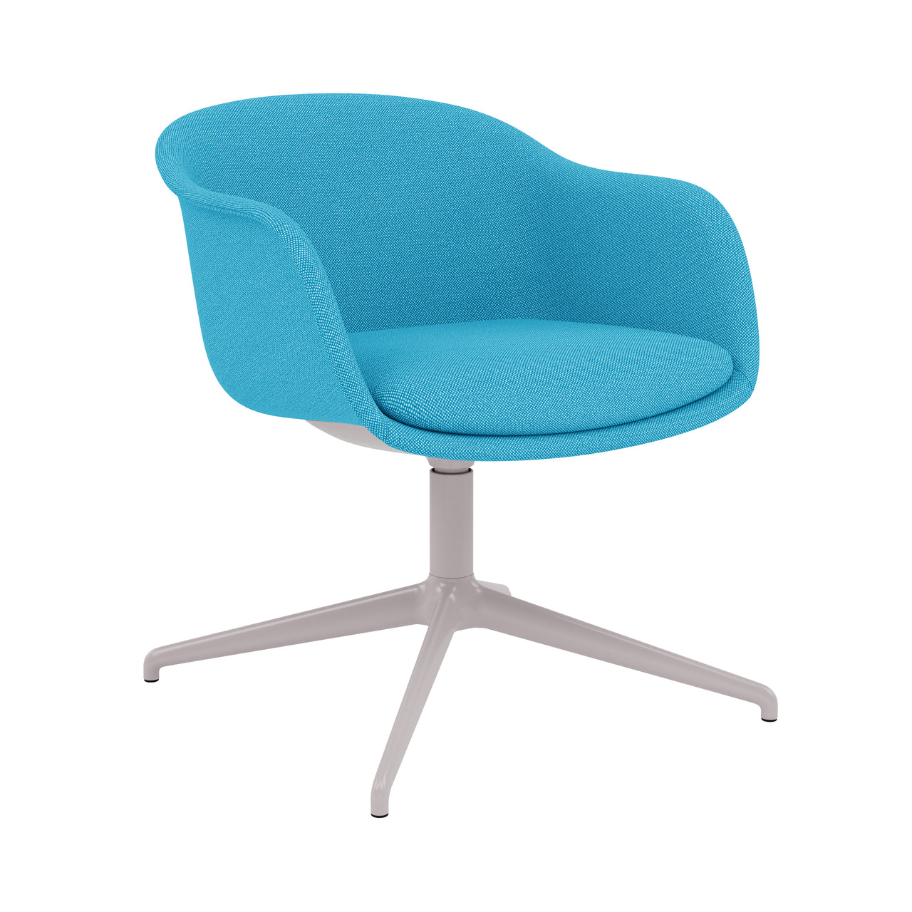 Fiber Conference Armchair: Swivel Base with Return + Recycled Shell + Grey