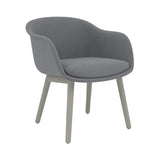 Fiber Conference Armchair: Wood Base Upholstered + Grey