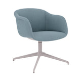 Fiber Soft Armchair Swivel Base + Upholstered Shell: Grey