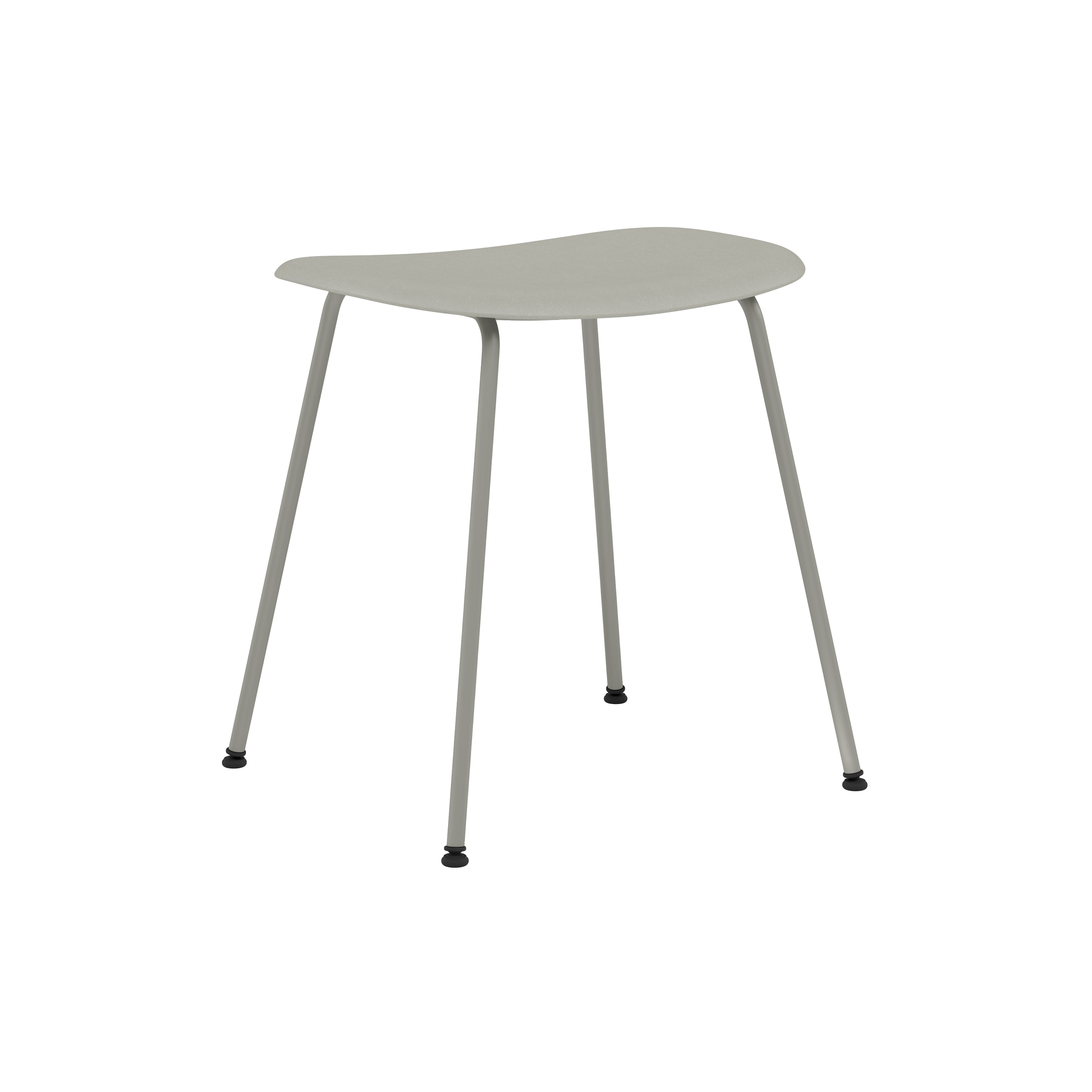 Fiber Stool: Tube Base + Grey + Grey