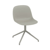 Fiber Side Chair: Swivel Base with Return + Recycled Shell + Grey + Grey