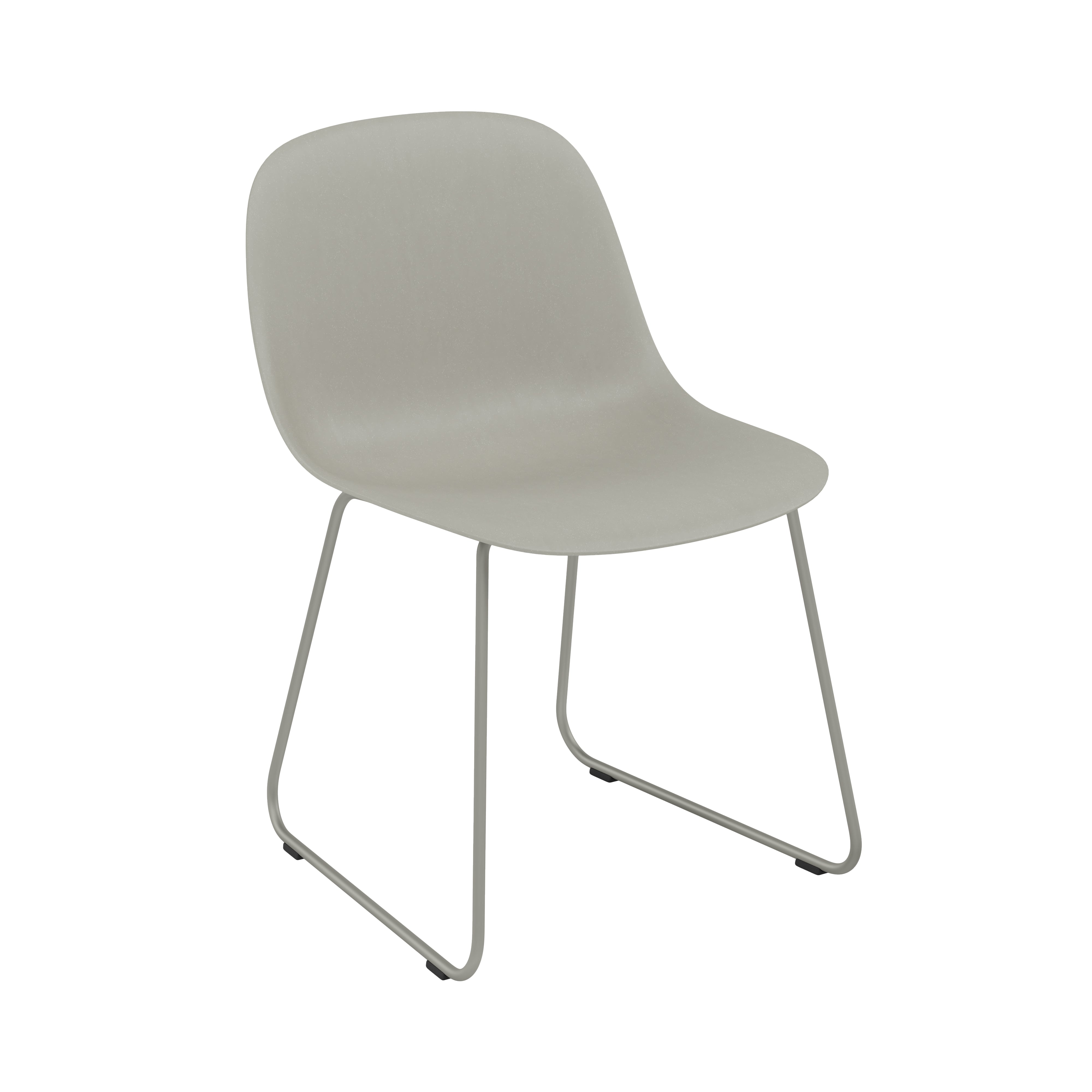 Fiber Side Chair: Sled Base + Recycled Shell + Grey + Grey