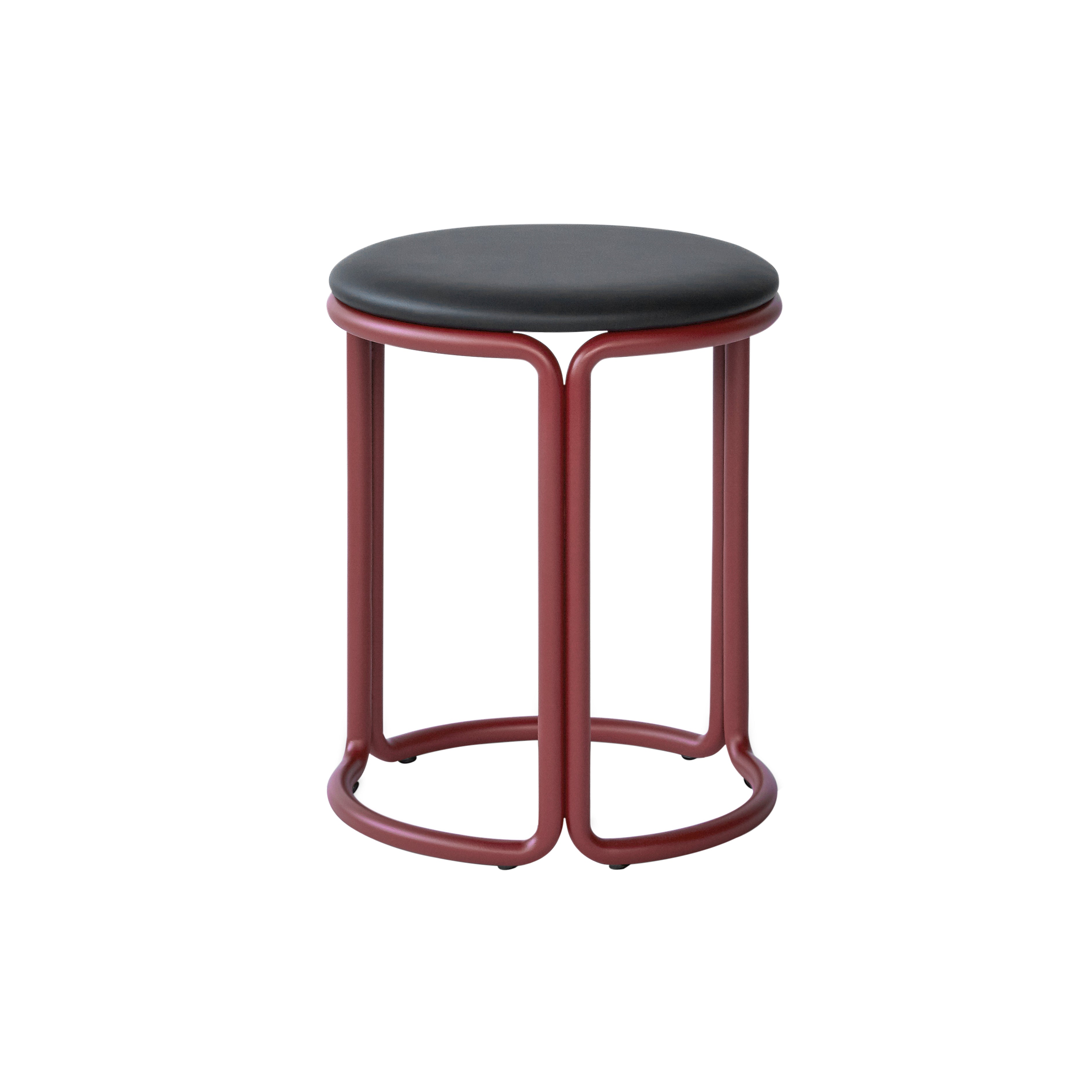 Hardie Stool: Upholstered + Basque Red