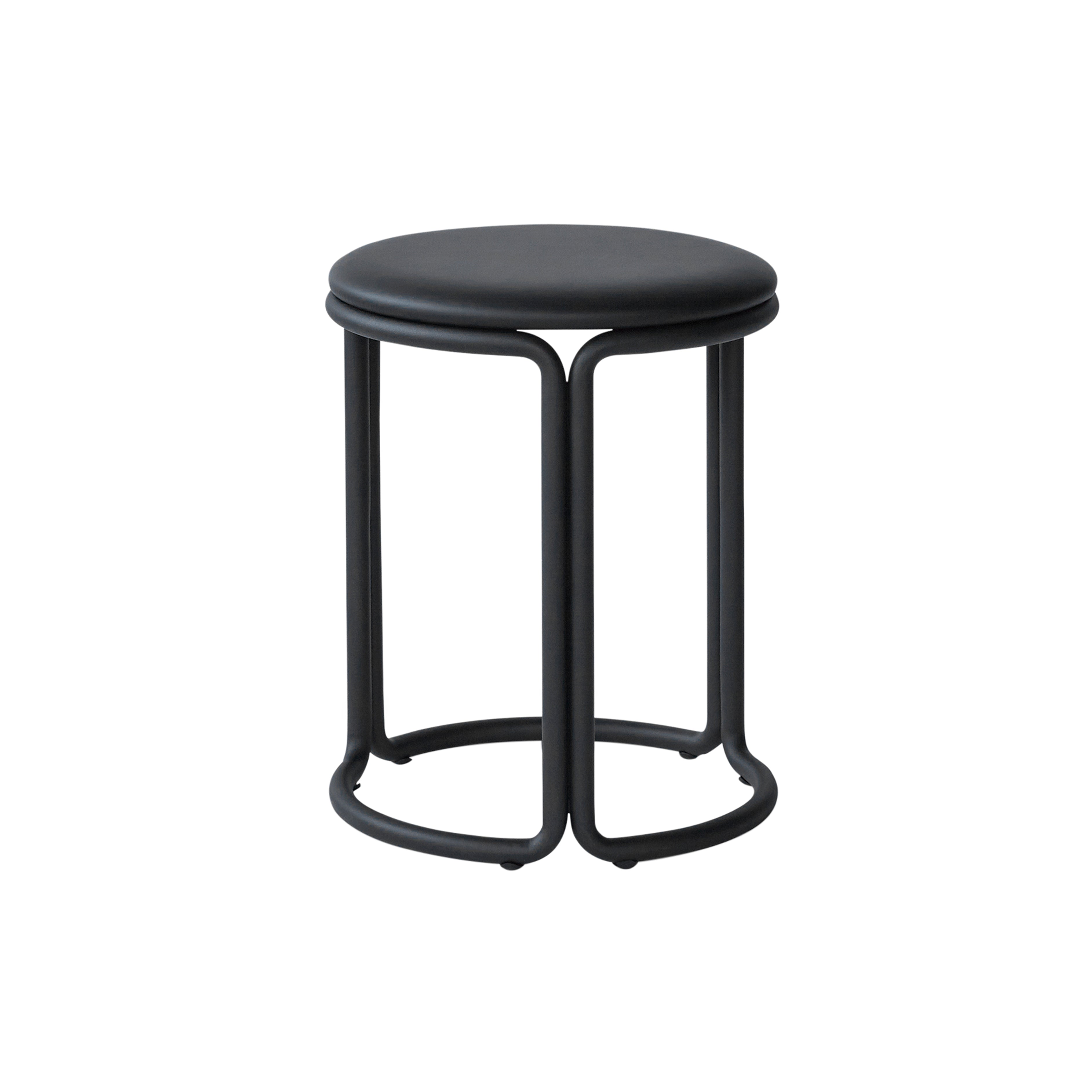 Hardie Stool: Upholstered + Black