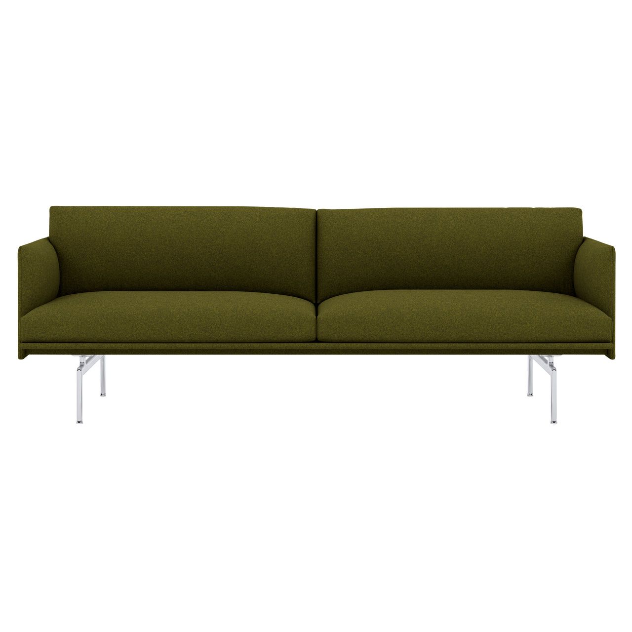 Outline Studio Sofa: Polished Aluminum + High + Large - 86.6