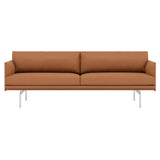 Outline Studio Sofa: Polished Aluminum + High + Large - 86.6