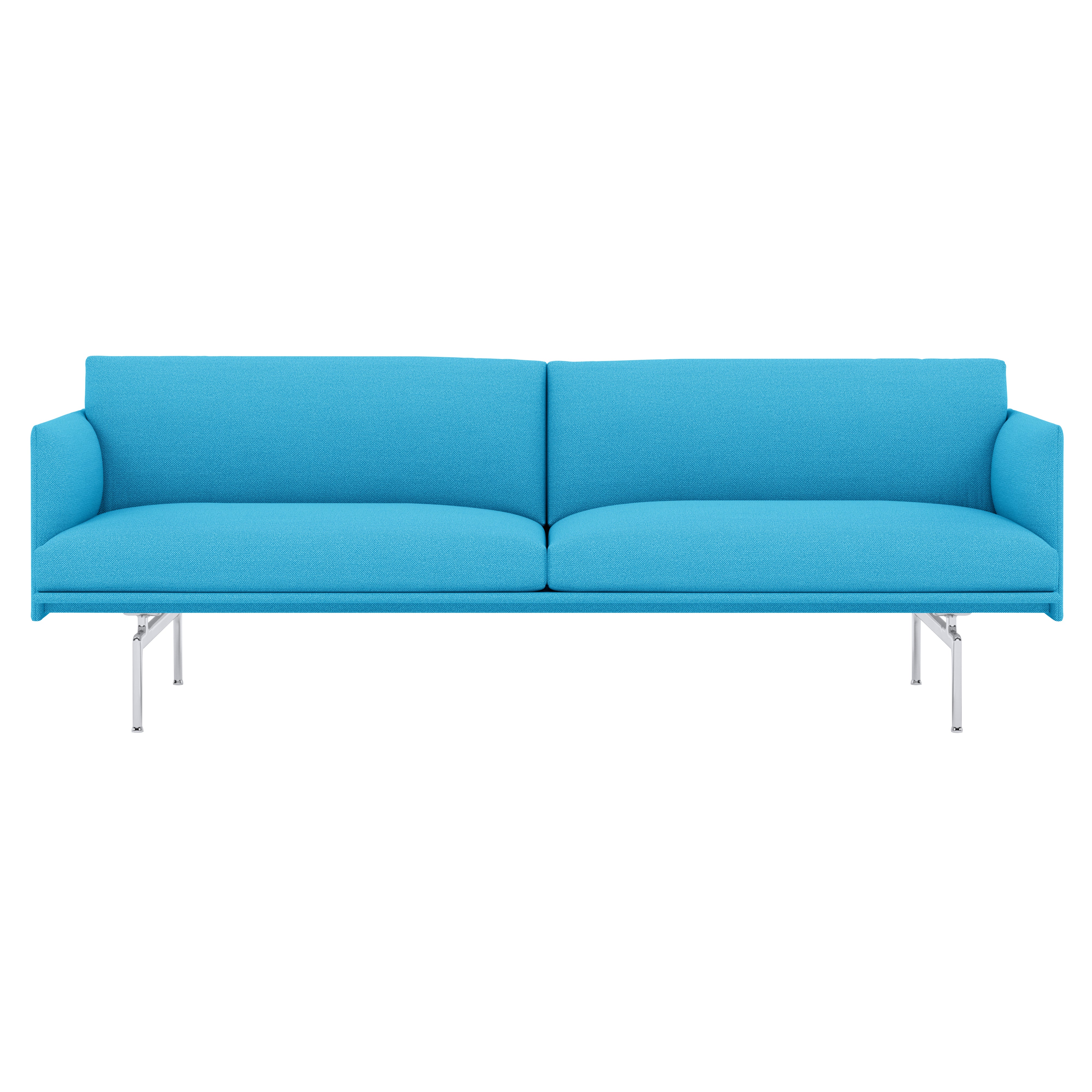 Outline Studio Sofa: Polished Aluminum + High + Large - 86.6